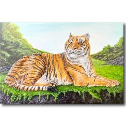 금비단가 재벌되는액자 액운막이 호랑이그림 부자되는 풍수그림 작가그림