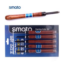 스마토 조각도 5본조 세트 환도 삼각도 창도 평도 6mm 9mm 셋트 조각칼 조각끌 나무 조각 칼 목공용 조각도셋트 조각도세트 조각칼셋트 5PCS 목조각 목공구