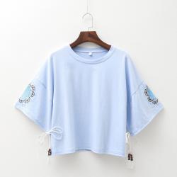 여성 티셔츠 헐렁한 루즈핏 크로탑 배꼽 티 ~2XL