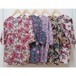  1+1 할머니 엄마 여름 면라운드 반팔 티셔츠 옷 60대70대80대 어버이날선물 요양원