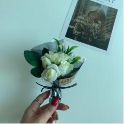 Fondant Flower 미니조화꽃다발 납골당 미니꽃다발 미니미니 꽃다발, 화이트사랑