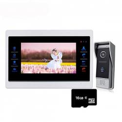 HomeFong 7 인치 비디오 인터컴 구내 전화 1200 TVL 초인종 키트 나이트 비전 카메라 터치 스크린 모니터 아파트 건물의 홈 오피스, 단일상품