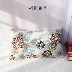 코어가없는 직사각형 쿠션 소파 베개 케이스 롱 스트립 대형 백 침대 헤드 허리 나머지 거실 베개 밀키 화이트 블루 크리스탈 *cm 코어 없음, 마음으로 50*70cm, 정원