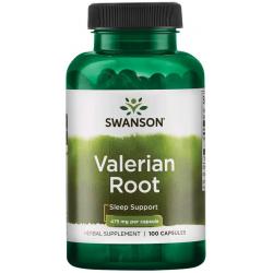 Swanson 스완슨 Valerian Root 발레리안 바레리안 루트 추출물 475 mg 100 캡슐 1 병, 91, 1병