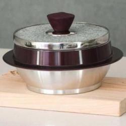 뛰어난 열효율 인덕션 사용가능 자연석 키친아트 냄비 곱돌솥(인덕션) 5호 E-513561, 실버