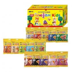 아모스 탱탱아이 칼라클레이 키즈 50g x 15종세트, 1세트, 혼합색상