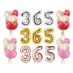 파티야놀자 365 1주년 일주년 기념일 펄 파티풍선 세트, 실버(소)_365+러브톤