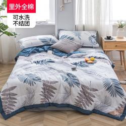 극세사이불 100순면 여름이불 에어컨이불여름 순면 싱글더블 얇은이불 세탁기사용가능 봄가을, C23-잎이 따라다니다