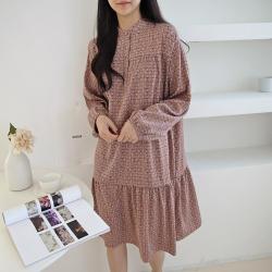 모양새 소공녀 노카라 버튼 미디 원피스 봄 컬러