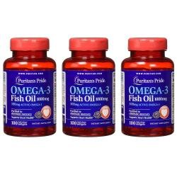 Puritan's Pride Omega-3 Fish Oil 퓨리탄 프라이드 오메가-3 피쉬 오일 1000mg 100정x3통 심혈관 동맥 건강