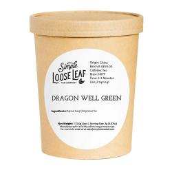 Simple Loose Leaf Tea Company 단순 루스 리프 드래곤 글쎄 그린 프리미엄 느슨한 잎 녹차 (4oz) 높은 카페인 클래식 클린 USA 손이 포장 된 60개 컵, 선택, 상세설명참조
