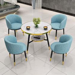 DIPYLON 4인테이블 의자세트 북유럽 경사교담 탁자와 의자 조합 접견 사무소 레저 매점부 소형, [기함판]1+4파스텔블루편한면마+80이중목탁자