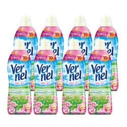 버넬 고농축 와일드 로즈 섬유유연제, 8개, 1000ml