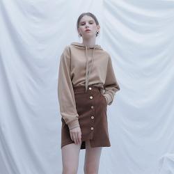 [바이바이섭] BACK SLIT HOODY DIAGONAL MINI SKIR[A]