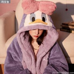 라오농 데이지덕 후드집순이 입는 플란넬 담요 극세사
