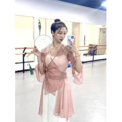 댄스복 하프기장 클래식 샤랄라 사의 춤의 몸짓을 함 운기 Y트레이닝 공복 차이나 춤추다 엔틱 공연 2711373241, 핑크, XL