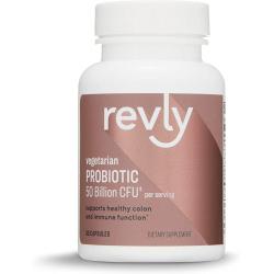 아마존 브랜드-Revly One Daily Adult Probiotic Blend 한 결장 및 기능 지원 500 억 CFU (2 균주), 단일상품, 단일상품