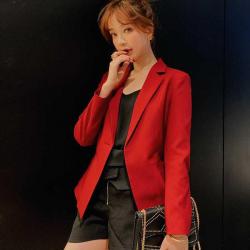 2019 봄가을 한국판 인테리어 여자 가을단복 슬림 정장 비즈니스 코트녀