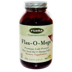 Flora 플로라 플랙스 오메가 아마씨유 아마씨 오일 180정 Flax-O-Mega 180, 1개