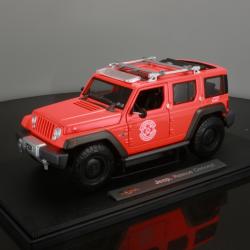 JEEP 지프 1대18 랭글러 오프로드 SUV 합금 다이캐스트 경찰차 모형자동차, 지프 랭글러 경찰차 형광레드