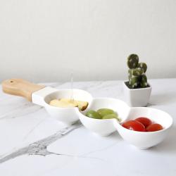 리에또 3구 손잡이볼 간식 반찬 안주 나눔 접시 그릇