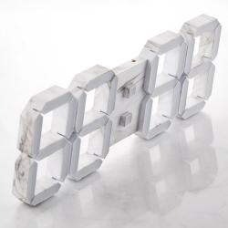 차앤코코 국산 플라이토 3D LED 인테리어 벽시계 대리석 3종, 화이트 그레이