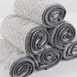 1Pcs 일본식 마이크로 화이버 클리닝 크로스 클리닝 타올 그레이 슈퍼 흡수성 다목적 주방 용품 넝마 닦기, Gray, 27x30cm