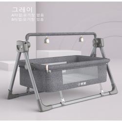 DW 유아흔들요람 신생아 스마트전동바운서 침대 요람 흔들침대, (B타입)그레이