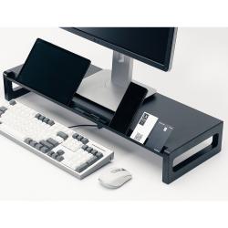 스톤힐 MS-01 스마트 메탈 모니터 받침대 듀얼 컴퓨터 스탠드 모니터선반 와이드 거치대, MS-01 400 블랙-높이10.3cm