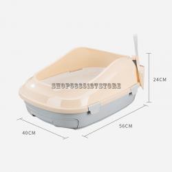 고양이 쓰레기 분지 스플래시 증거 세미 폐쇄 더블 데크 화장실 큰 소나무 배설물 탈취 SUP, 2