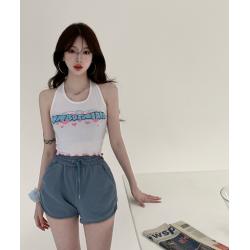 38 페이크 룩 네 대흉 누이동생 달콤하고 맵다 플라워 프린트 트렌드 튜브탑 애니메이션 목걸이 등트임 끈나시