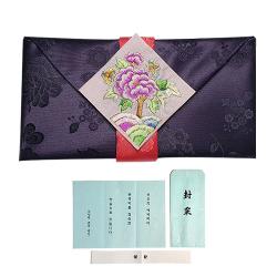 지극정성 손수 목단수예단보 현금예단봉투 1매 진보라 봉채 신랑님이 신부댁으로 