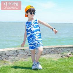 [해외 직송]다소미얼 남아 바지세트 나시 세트 여름옷 남자아이 반팔 반바지 남자아이 옷동남자 행세를 하다 XZ30 A32