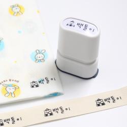 두루디자인 의류용 심플 직사각 스탬프 스카이 의류용 검정