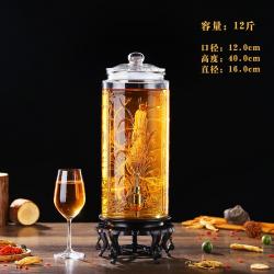 유리병 무연 가정용 두꺼운 포주 띠꼭지 술항아리 밀봉 수납 술단지 전용 담그다 1889210425, 12 근 두꺼운 _동꼭지 _높은 밑받