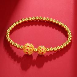 운수대통구슬 골드 가방 실버 999 황금 팔찌 남성 여성 관대하고 없어지다 둥근구슬 심플 럭키 염주 3750692703