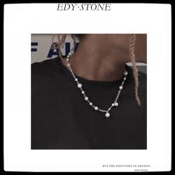 EDY 2021 힙합 펑크 최대한 빨리 록키 같은 스타일 트렌드 쉘 비즈 진주 목걸이, 여성 남성 소녀 파티 랩 쥬얼리 선물