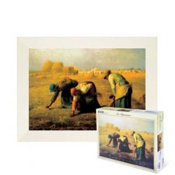 퍼즐피플 이삭줍기 1000P 밀레 명화 직소퍼즐, 액자포함(우드화이트)