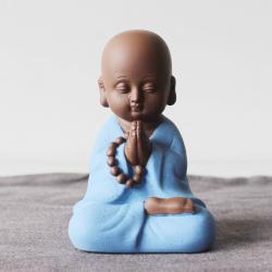 DIPYLON 미니어처 장식 자사차총포장품스님삼불창의다반선장식귀여운불소사미, 남의를 두리번거리다