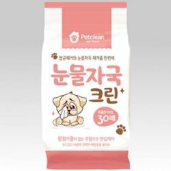 잡균제거 눈물자국 크린물티슈 30매X3개 반려견 눈물냄새 항균, 3개