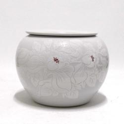 우리도예 백자 분청 청자유 요강 (4종 택1) 좌훈대용 복단지 소금단지, 1개입, 백자목단조각요강