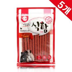 말랑말랑한 강아지 간식 / 닭고기가 들어있어 피부, 치아, 뼈 성장에 도움 / 이빨 작은 소형견, 이빨 약한 노령견에게 추천, 치킨져키 150g x5