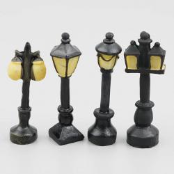 미니어처 가로등 램프 가로수 모형 5~5.8cm 4종 택1 디오라마 테라리움 재료 미니어쳐, B타입(단일램프)