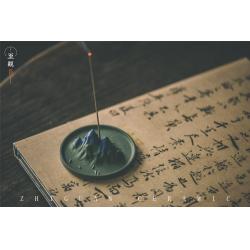 하늘바람 천 리 강산을 지관하다 산호색잡색 향초 받침대 티 애완 차테이블 진열 장식품 선 침향 단향 도자기 창작함 기프트, 단건 천리 강산