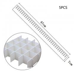 5 개 PCS/세트 플라스틱 DIY 그리드 서랍 분배기 도움말 깔끔한 드레서 메이크업에 적합합니다., 하얀색