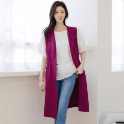 드리다 DV21202 여성 여름 린넨 마 조끼 루즈핏 모던 빅사이즈 롱 베스트 중년여성 엄마옷 40-50대 55-77 하객룩 모임 상견례