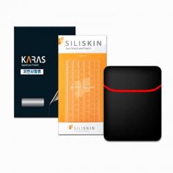 삼성 NT551XDA 액정보호필름 파우치 3종세트, 1, 실리스킨+저번사필름(AG)+칼라파우치(블루)3종