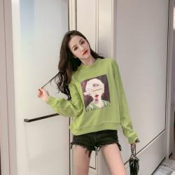 데일리룩 말괄량이 소녀 프린팅 맨투맨