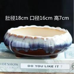 도자기 화분 고기 식물 콤비네이션 대야 대구경 다육 큰 사이즈의 굵기 도기 조합 그릇 2749574606, 하나 만족하다 화이트 라인 블로킹 대