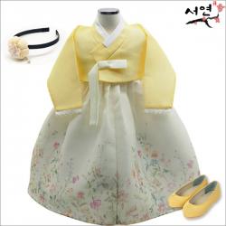 서연한복 HJ_9798 화연노랑 백일부터 8세까지 여아한복 백일한복 돌복